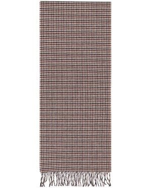 Destin Check Pattern Scarf - Brown
