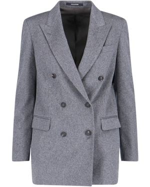 Tagliatore Double-Breasted Cashmere Blazer - Gray