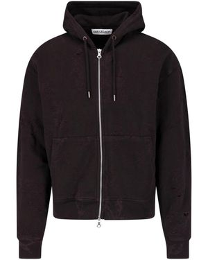 Our Legacy Burnt Bouquet Cotton Zip-Through Hoodie - Black