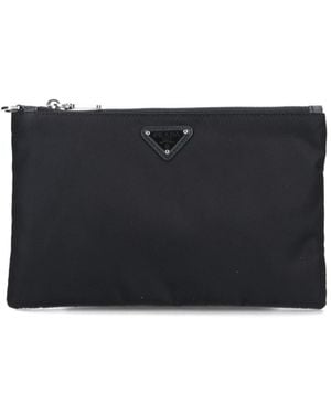 Prada Logo Pouch - Black