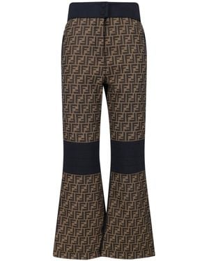 Fendi Pantaloni Da Sci Logo "Ff" - Grigio