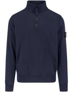 Stone Island Zip Hoodie "6100070" - Blue