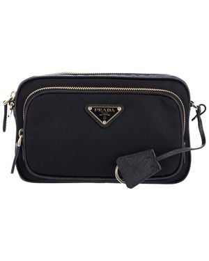 Prada Borsa A Spalla In Re-Nylon - Nero