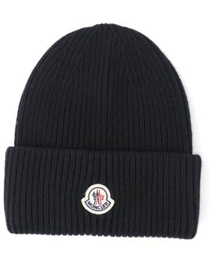 Moncler Virgin Wool And Cashmere Beanie - Black