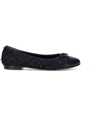 Tory Burch Tweed Ballet Flats - Black