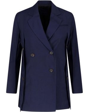 Eudon Choi Double-Breasted Virgin Wool Blazer - Blue