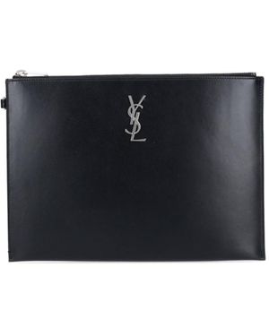 Saint Laurent Porta Tablet "Cassandre" - Nero