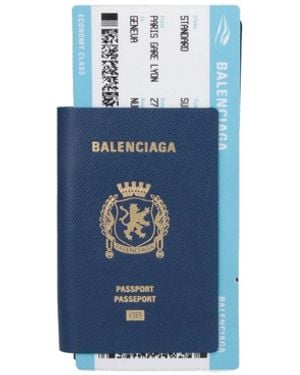 Balenciaga Portafoglio Lungo "Passport" - Blu