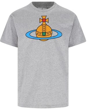 Vivienne Westwood 100% Cotton Crewneck T-Shirt - Grey