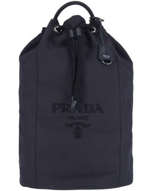 Prada Logo Bucket Bag - Blue