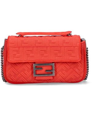 Fendi 'baguette Chain' Midi Bag - Red