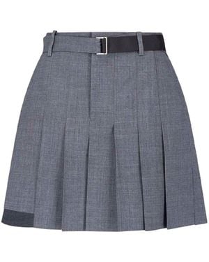 Sacai Wool Blend Shorts - Blue