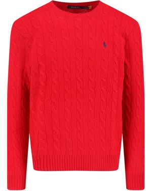 Polo Ralph Lauren Logo Braided Jumper - Red