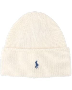 Polo Ralph Lauren 100% Wool Beanie Hat - White