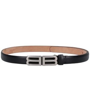 Balenciaga Calf Leather Belt With Brass Hardware - White