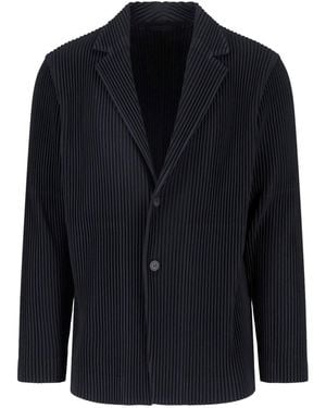 Homme Plissé Issey Miyake Pleated Blazer - Blue