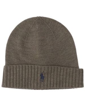 Polo Ralph Lauren 100% Wool Knit Beanie Hat For - Brown