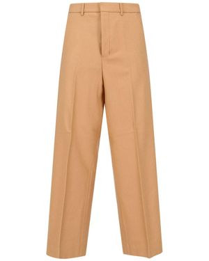 Ami Paris Pantaloni Sartoriali In Lana Vergine - Neutro