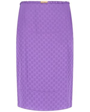 Gucci Silk Midi Skirt - Purple