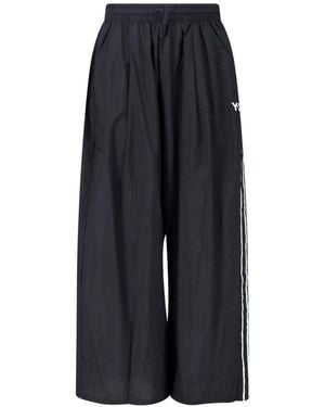 Y-3 Edge 3 Stripes Wide Joggers - Blue