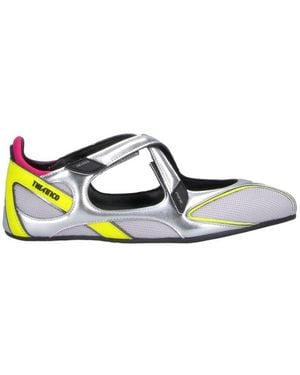The Attico Futuristic Metallic Flats With Neon Accents