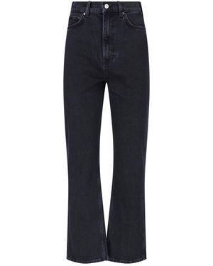 Anine Bing Vintage-Wash High-Rise Jeans - Blue