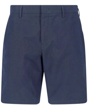 Paul Smith Mid-Rise Cotton Straight Shorts - Blue