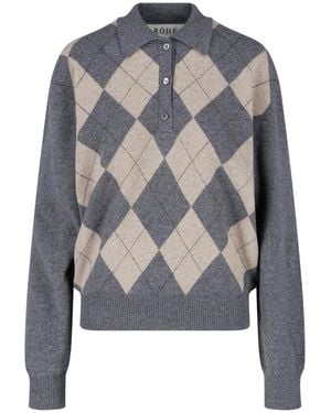 Rohe Polo In Misto Lana - Blu