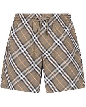 Burberry Beach Shorts "Check" - White