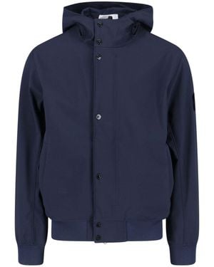 Stone Island Jacket "4100118 Light Soft Shell-R E.Dye" - Blue