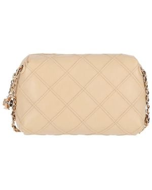 Tory Burch Lamb Leather Mini Crossbody Bag - White