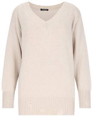 Canessa Destroyed Detail Jumper - White