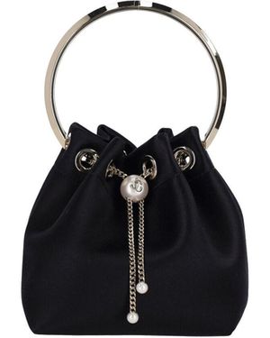 Jimmy Choo "Bon Bon" Mini Bucket Bag - Black