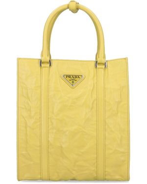Prada Borsa Tote Logo - Giallo