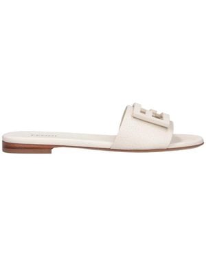Fendi Sandali Slides "Baguette" - Bianco