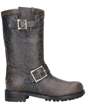 Jimmy Choo Biker Mid Leather Boots - Black