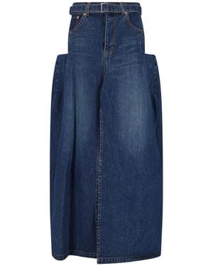Sacai Maxi Denim Skirt - Blue