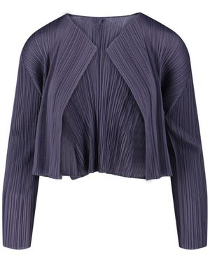 Pleats Please Issey Miyake Cardigan Plissé - Blu
