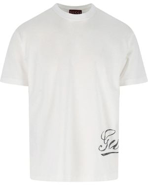 Gucci Cotton Jersey Logo T-Shirt - White