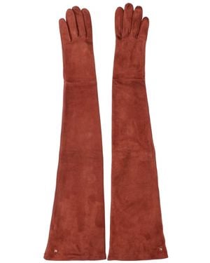 Max Mara Suede Gloves - Red