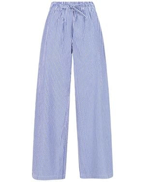 P.A.R.O.S.H. Mid-Rise Striped Cotton Pants - Blue