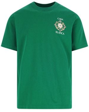 CASABLANCA T-Shirt "Championship Diamond" - Verde