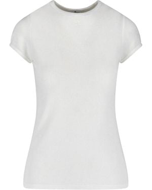Courreges Baby Spongy Embroidered Viscose T-Shirt - White