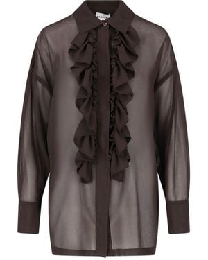 P.A.R.O.S.H. Shirt With Ruffles - Brown