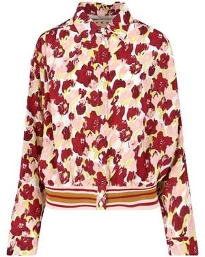 Marni Floral Pattern Silk Shirt - Red