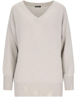 Canessa Destroyed Detail Jumper - White