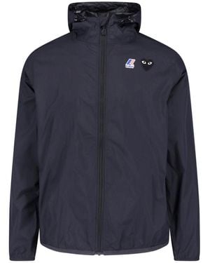 Comme des Garçons Minimalist Hooded Zippered Jacket - Blue