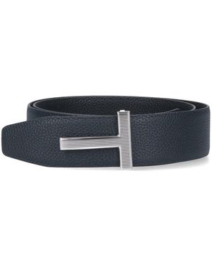 Tom Ford Cintura Logo - Blu