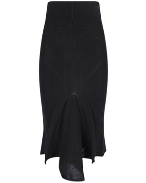 Rick Owens Asymmetric Midi Skirt - Black