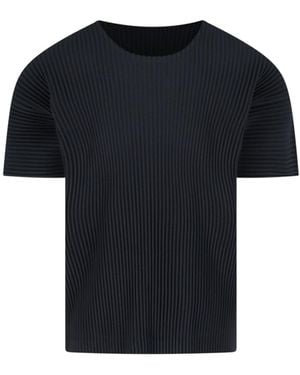 HOMME PLISSÉ Pleated T-Shirt - Black
